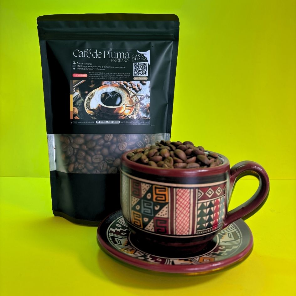 500 g Café de Pluma en Grano Tueste Americano – Casa Ohana Oaxaca