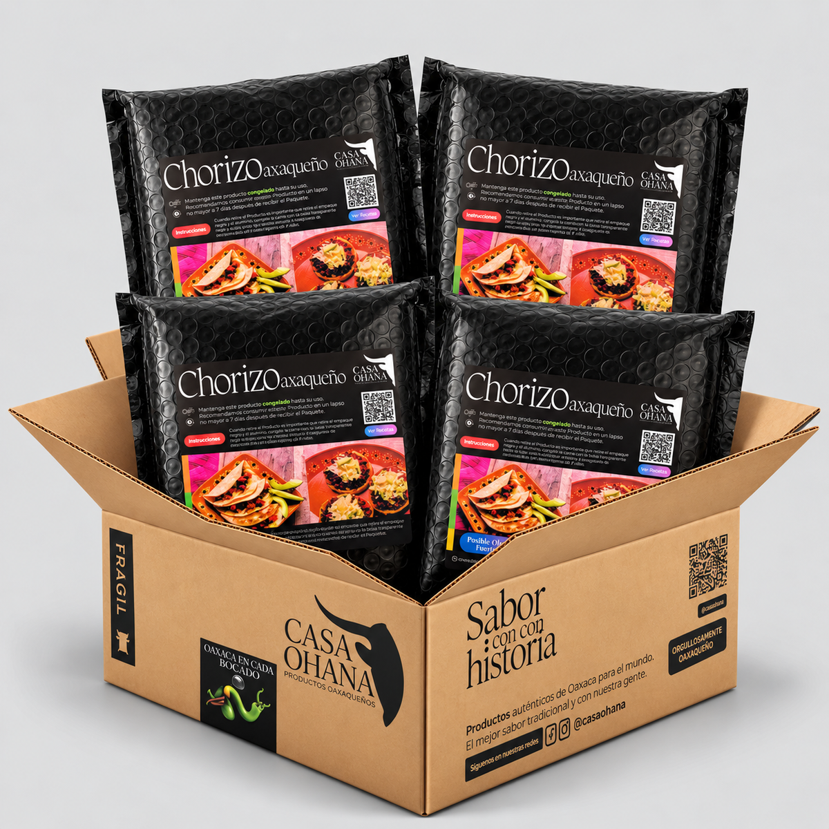 2. Chorizo Oaxaqueño | Paquete Mayoreo 4 kg y 8 kg