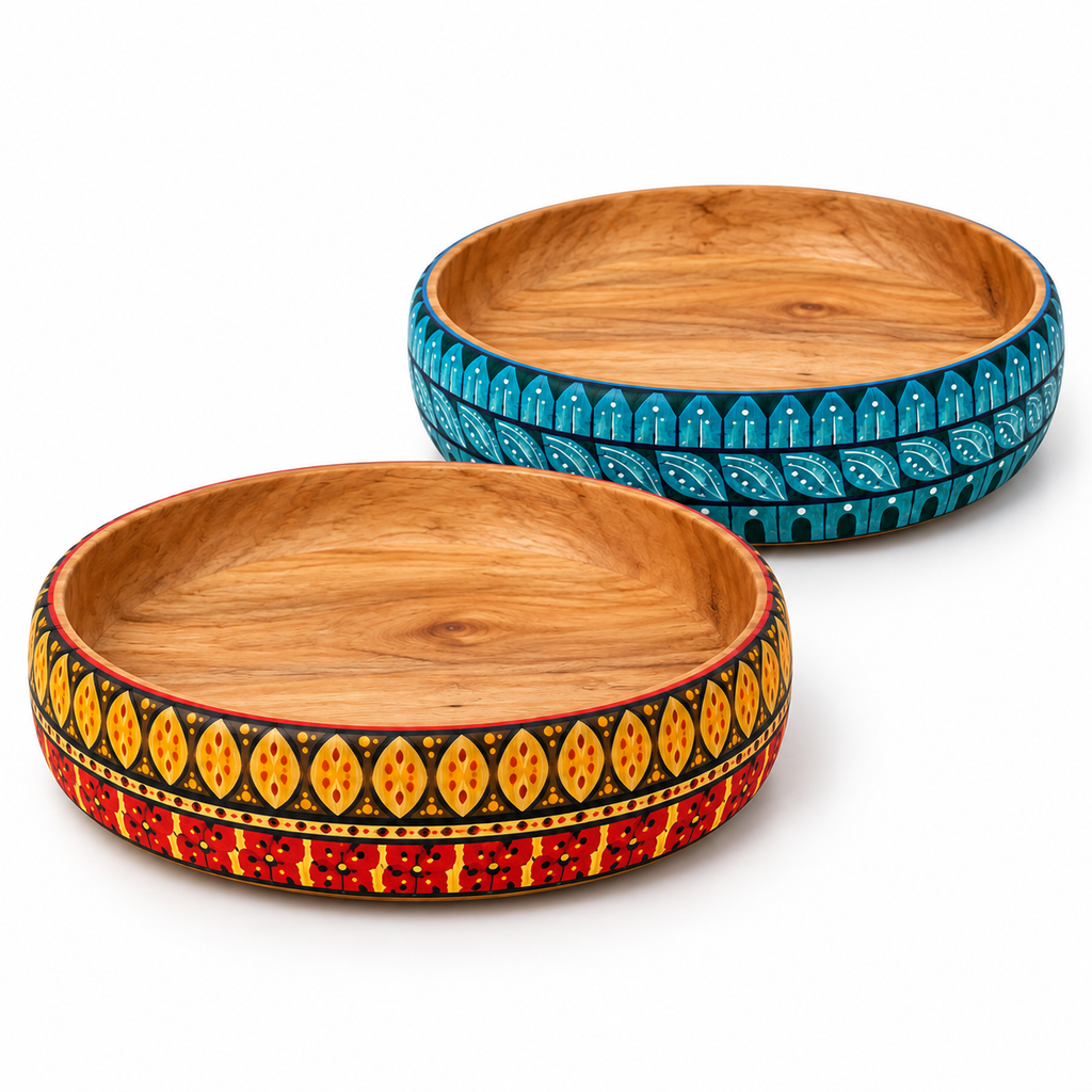 “Horizonte Oaxaqueño” Set de 2 Platos Artesanales de Madera
