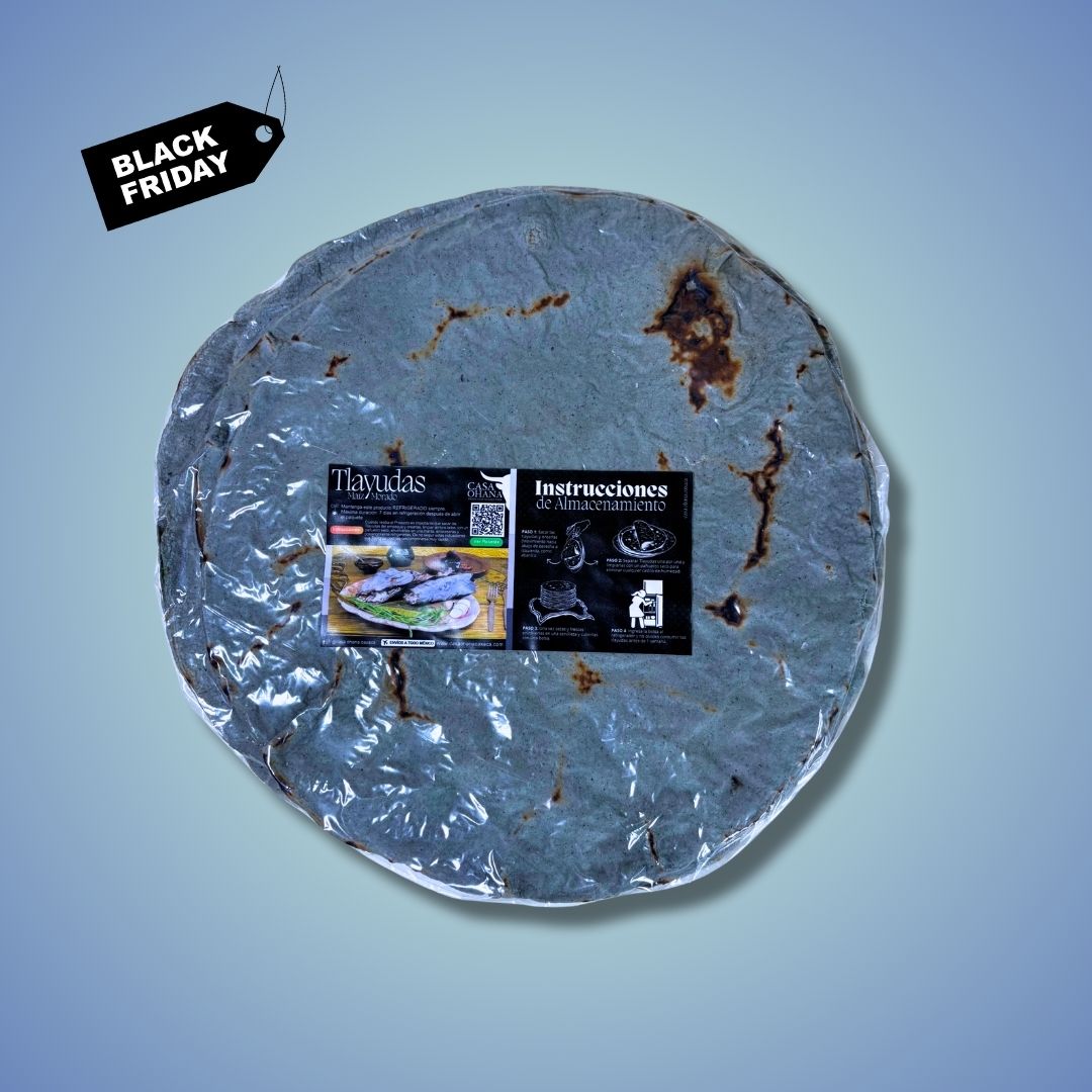 12 pzas. Tlayudas Maiz Morado